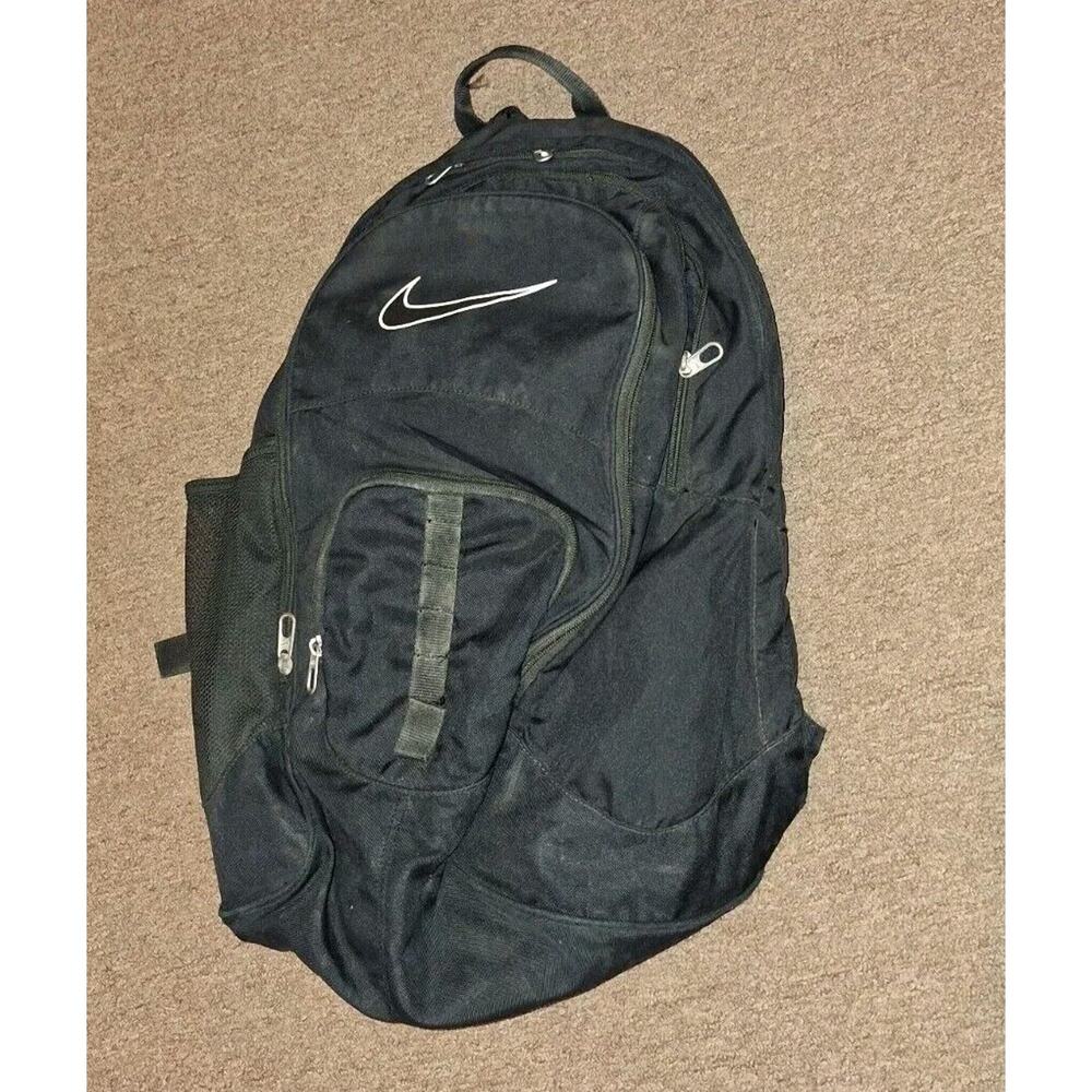 Vintage Nike Big Swoosh Logo Backpack Book Bag Black